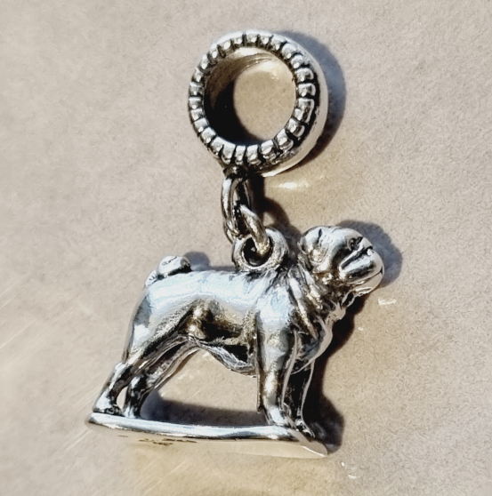 Pug dog on Pandora fitting sterling silver charm